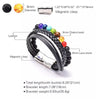 TCC™ 7 Chakra Healing Lava Stone Leather Bracelet